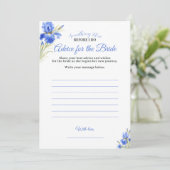 Something Blue Advice for the Bride Bridal Shower Kaart (Staand voorkant)