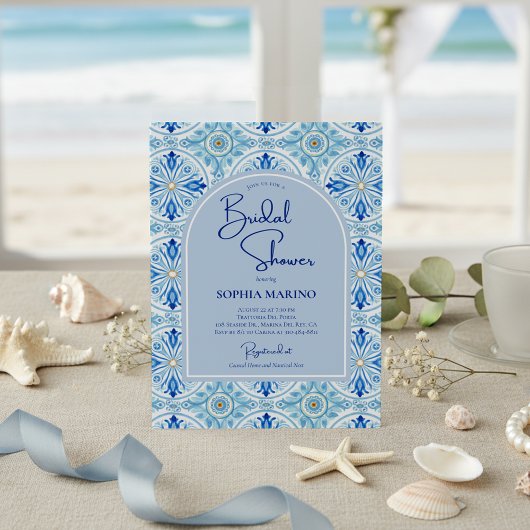 Something Blue Amalfi Coastal Bridal Shower Kaart