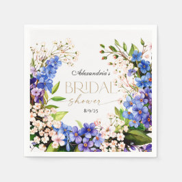 Something Blue: Baby's Breath & Flax Bruidsfeestje Servet