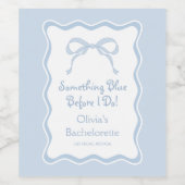 Something Blue Bachelorette Feest Wijn Etiket (Enkel label)