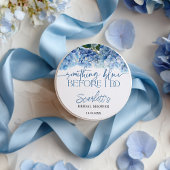 Something Blue Before I Do Blauwe Hortensia Bruids Ronde Sticker