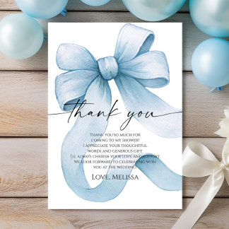 Something Blue Before I Do Blauwe Strik Bruidsfees Bedankkaart