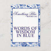 Something Blue Before I Do Bloemig Bruidsfeestje Informatiekaartje (Voorkant)