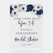 Something Blue Before I Do Bloemige Bruidsbeurzen Acryl Bord (Voorkant)