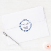 Something Blue Before I Do Bloemige Bruidsbeurzen  Ronde Sticker (Envelop)