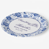 Something Blue Before I Do Bloemige Bruidsdouche  Papieren Bordje (Gekanteld)