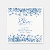 Something Blue Before I Do Bloemige Bruidsdouche Servet (Voorkant)