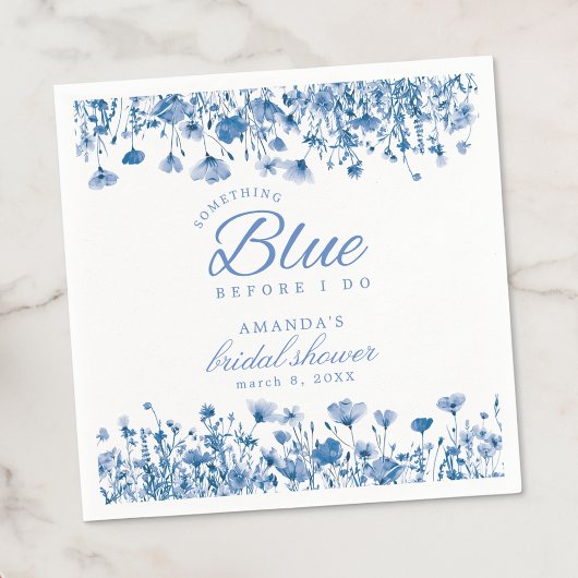 Something Blue Before I Do Bloemige Bruidsdouche Servet