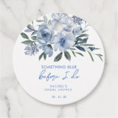 Something Blue Before I Do Bloemige Bruidsfeest Bedankjes Labels (Voorkant)