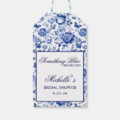 Something Blue Before I Do Bloemige Bruidsfeest Cadeaulabel (Achterkant)