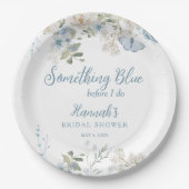 Something Blue Before I Do Bloemige Bruidsfeest Sh Papieren Bordje (Voorkant)