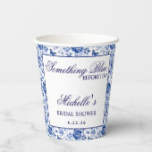 Something Blue Before I Do Bloemige Bruidsmeisjes  Papieren Bekers (Achterkant)