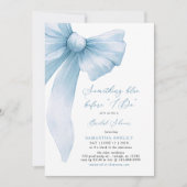 Something Blue Before I Do  Blue Bow Bridal Shower Kaart (Voorkant)