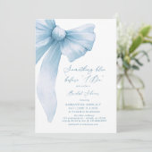 Something Blue Before I Do Blue Bow Bridal Shower Kaart (Staand voorkant)