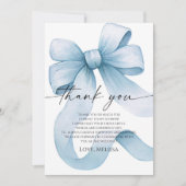 Something Blue Before I Do Blue Strikbridal Shower Bedankkaart (Voorkant)