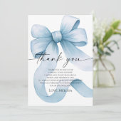 Something Blue Before I Do Blue Strikbridal Shower Bedankkaart (Staand voorkant)