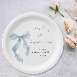 Something Blue Before I Do Bow Bridal Shower Papieren Bordje