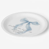 Something Blue Before I Do Bow Bridal Shower Papieren Bordje (Gekanteld)