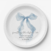 Something Blue Before I Do Bow Bridal Shower Papieren Bordje (Voorkant)