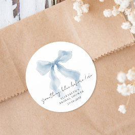 Something Blue Before I Do Bow Bridal Shower Ronde Sticker