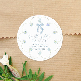 Something Blue Before I Do Bow Bridal Shower Ronde Sticker