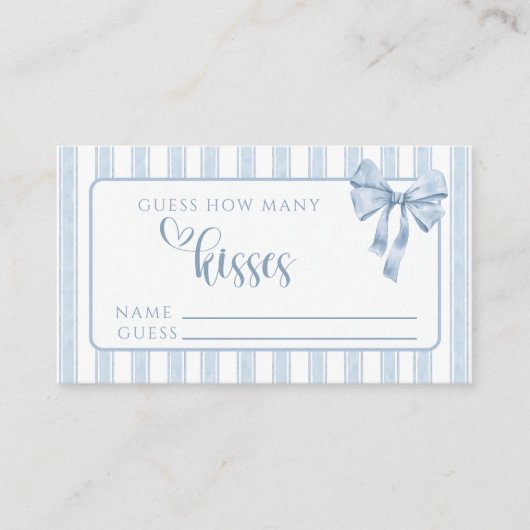 Something Blue Before I Do Bow Guess Kisses Informatiekaartje (Voorkant)