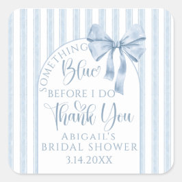 Something Blue Before I Do Bow Thank you Vierkante Sticker
