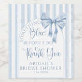 Something Blue Before I Do Bow Thank you Wijn Etiket (Enkel label)