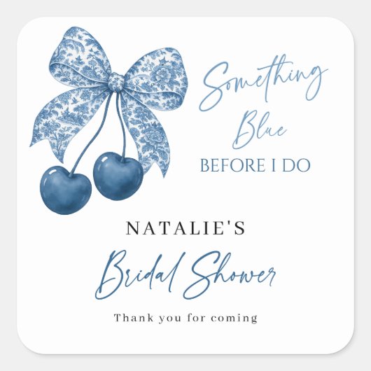 Something Blue Before I Do Bridal Shower Stickers (Voorkant)