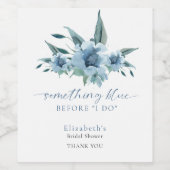 Something Blue Before I Do Bruidsboeket Bloemen Wijn Etiket (Enkel label)