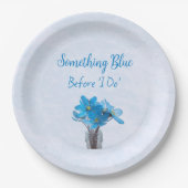 Something Blue Before I Do Bruidsbruiloft Papieren Bordje (Voorkant)