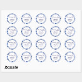 Something Blue Before I Do Bruidsfeest met bloemen Ronde Sticker (Vel)