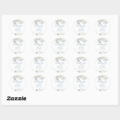 Something Blue Before I Do Bruidsfeest met bloemmo Ronde Sticker (Vel)
