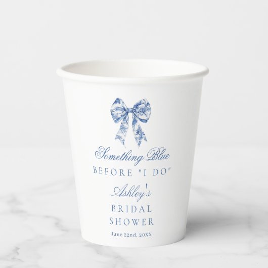 Something Blue Before I Do Bruidsfeest Papieren Be Bekers (Voorkant)
