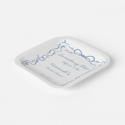 Something Blue Before I Do Bruidsfeest Papieren Bordje (Gebogen)