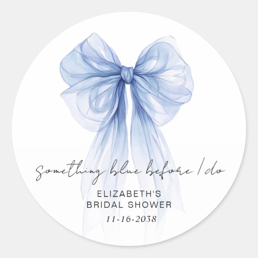 Something Blue Before I Do Bruidsfeest Ronde Sticker (Voorkant)
