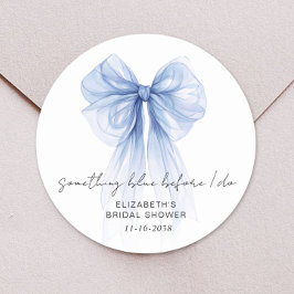 Something Blue Before I Do Bruidsfeest Ronde Sticker