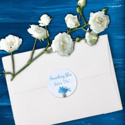 Something Blue Before I Do Bruidsfeest Ronde Sticker