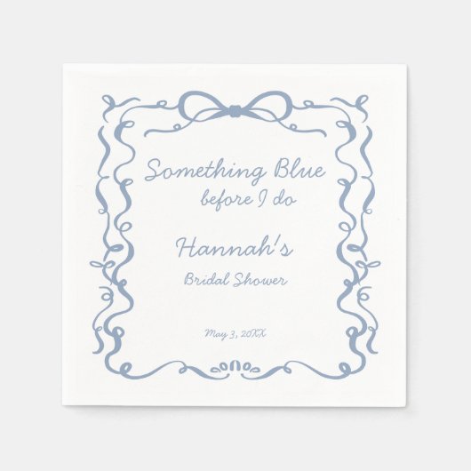 Something Blue Before I Do Bruidsfeest Servet (Voorkant)