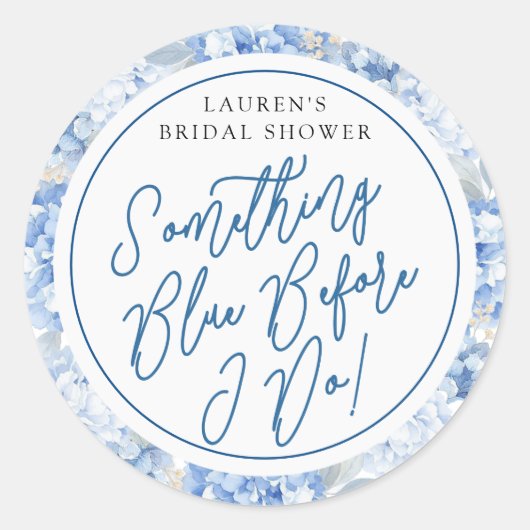 Something Blue Before I Do Bruidssticker Ronde Sticker (Voorkant)