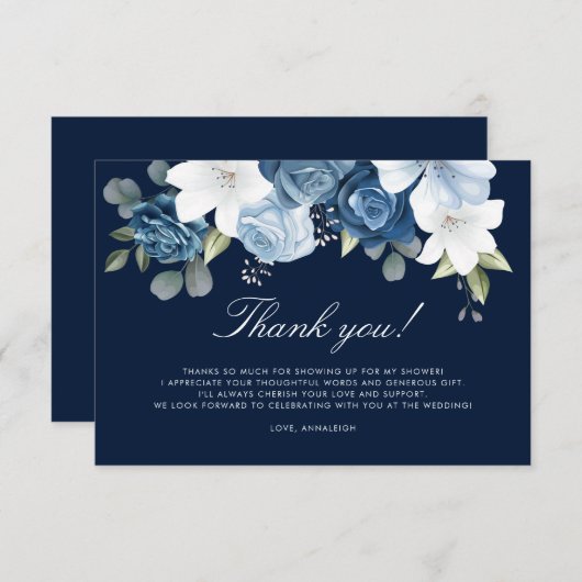 Something Blue Before I Do Bruiloftsfeest Bedankkaart (Voorkant / Achterkant)