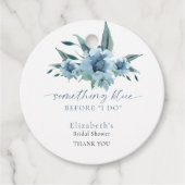 Something Blue Before I Do Bruiloftsfeest Bloemen Bedankjes Labels (Voorkant)