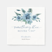 Something Blue Before I Do Bruiloftsfeest Bloemen Servet (Voorkant)