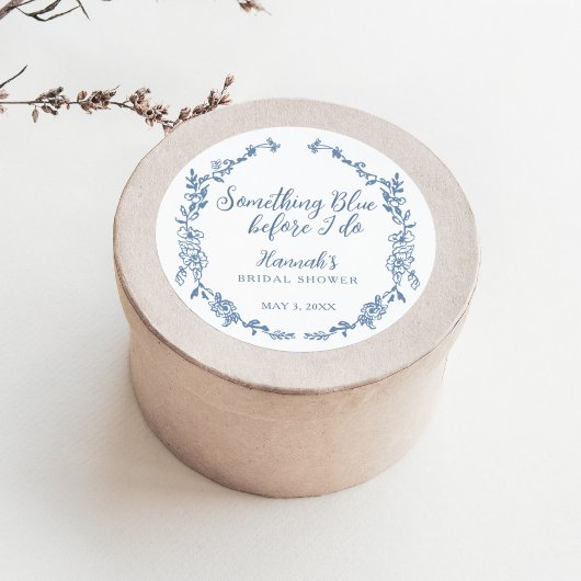 Something Blue Before I Do Bruiloftsfeest Ronde Sticker