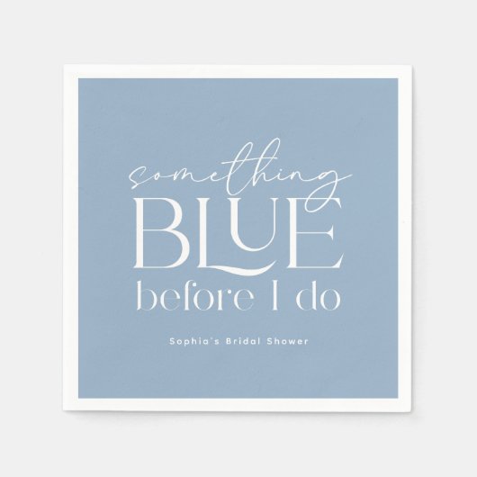 Something Blue Before I Do Bruiloftsfeest Servet (Voorkant)