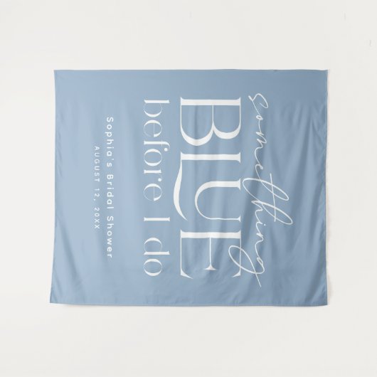 Something Blue Before I Do Bruiloftsfeest Wandkleed (Voorkant (horizontaal))