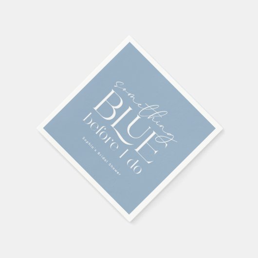 Something Blue Before I Do Bruiloftsfeestje Servet (Hoek)