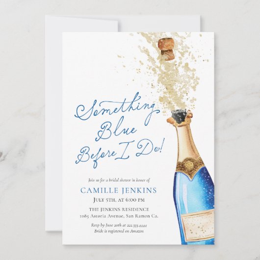 Something Blue Before I do Brunch Bridal Shower Kaart (Voorkant)