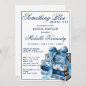 Something Blue Before I Do Elegant Bridal Shower  Kaart (Voorkant / Achterkant)