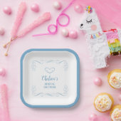 Something Blue Before I Do Elegant Bridal Shower Papieren Bordje (Feest)